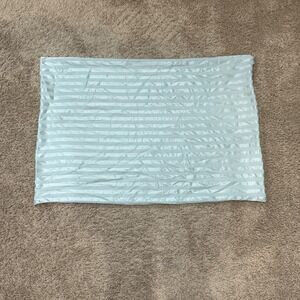 Blissy Silk Pillowcase Queen 22 Momme Mulberry Zippered Blue Striped OEKO-TEX